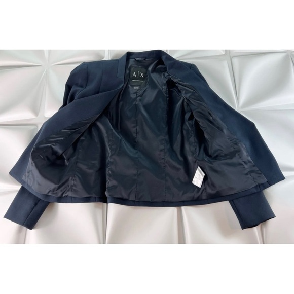 Armani Exchange A/X Sz 8 Navy Blue Blazer Suit Angler Riding Jacket - Picture 7 of 9